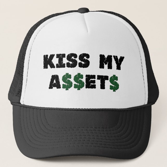 Kiss My Assets Funny Investor Hat (Front)