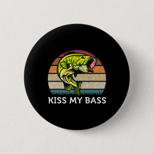 Kiss My B Cute Vintage B Fishing Design 6 Cm Round Badge