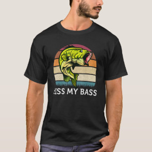 Kiss My Bass Cute Vintage Bass Fishing T-Shirt