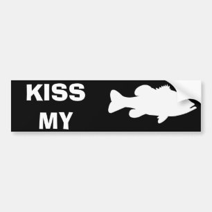 Kiss my Bass - funny bass fishing Bumper Sticker