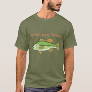 "Kiss my bass" funny fishing T-Shirt