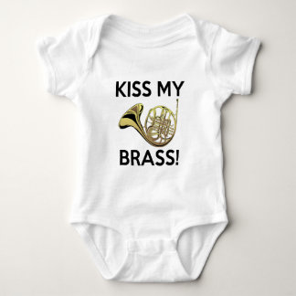Kiss My Brass, French Horn Baby Bodysuit