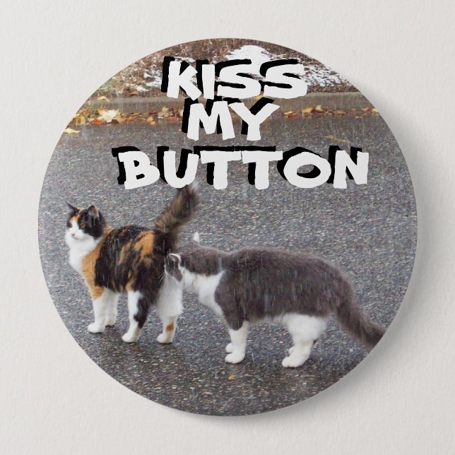 Kiss my button Cat Meme (Front)