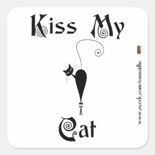 Kiss My Cat Square Sticker