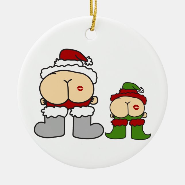 Kiss My Ceramic Tree Decoration (Front)