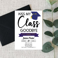 Kiss My Class Goodbye Blue Black Graduation