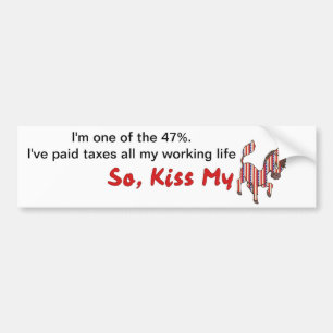 KISS MY DONKEY BUMPER STICKER