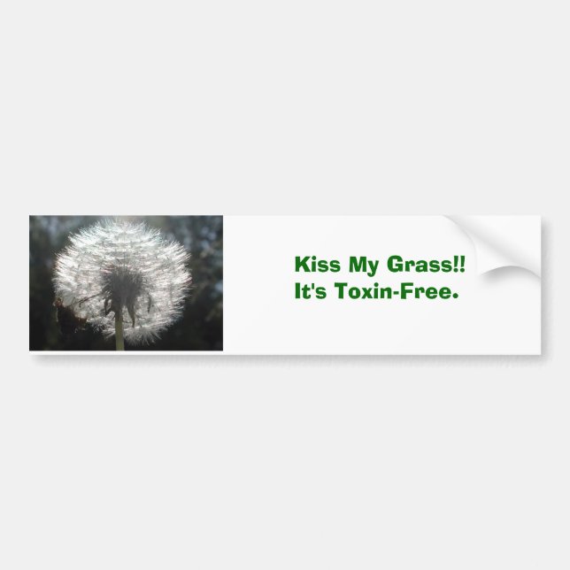 Kiss My Grass!!It's Toxin-Free. Bumper Sticker (Front)