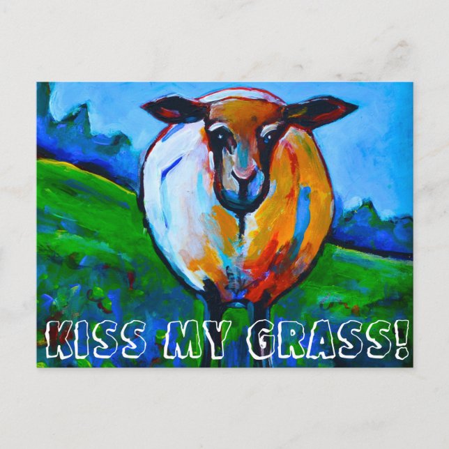 Kiss My Grass! Postcard (Front)