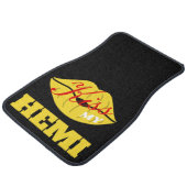 Kiss My Hemi Yellow Jacket Challenger Car Mat (Angled)