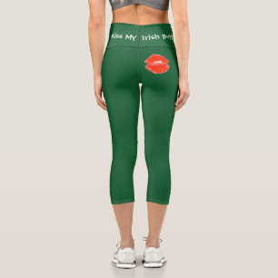 Kiss My Irish Butt St Patricks High Waisted Capris