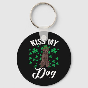 Kiss My Lucky Chocolate Labrador Dog Owner St Patr Key Ring