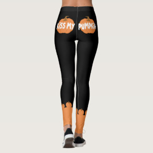 Kiss my pumpkin funny Halloween Leggings
