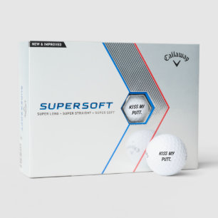'Kiss my putt' Cheeky Funny Gift Friends Dads Golf Balls