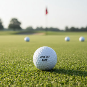 'Kiss my putt' Cheeky Funny Gift Friends Dads Golf Balls