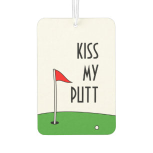 Kiss My Putt funny golf quote car air freshener