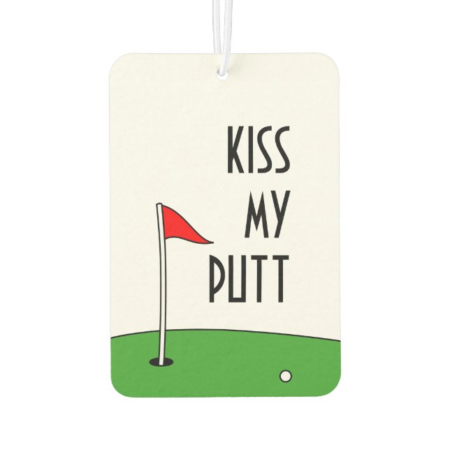Kiss My Putt funny golf quote car air freshener (Back)