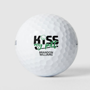 Kiss My Putt Monogram Green Golf Balls