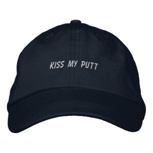 'Kiss My Putt' Playful Edge Golf Style Funny Sport Embroidered Hat