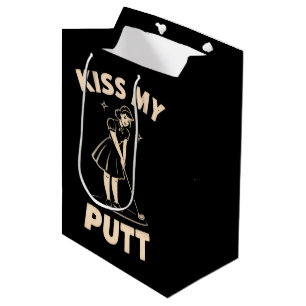 Kiss My Putt Retro Vintage 1940 Golf Golfer Lovers Medium Gift Bag