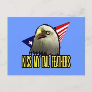 Kiss My Tail Feathers American Eagle Funny Postcard
