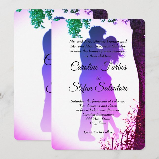 Kiss Of Couple In Love Valentine's Wedding Day Inv Invitation (Front/Back)