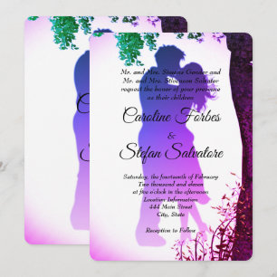Kiss Of Couple In Love Valentine's Wedding Day Inv Invitation