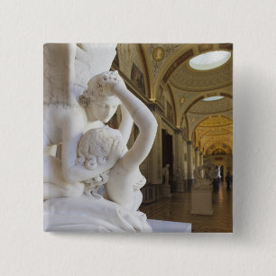 Kiss of Cupid and Psyche, by Antonio Canova 15 Cm Square Badge