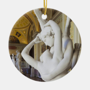 Kiss of Cupid and Psyche, by Antonio Canova 2 Ceramic Tree Decoration