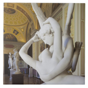 Kiss of Cupid and Psyche, by Antonio Canova Tile
