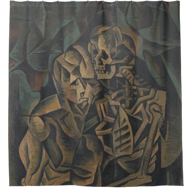 Kiss of Death Abstract Painting Shower Curtain (Front)