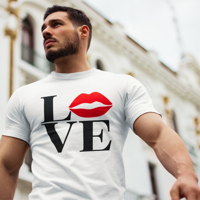 Kiss of Love Red Lips Boyfriend Modern T-Shirt (Creator Uploaded)