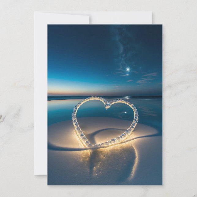 Kiss of Starlight: Crystal Starry Night Wedding In Invitation (Front)