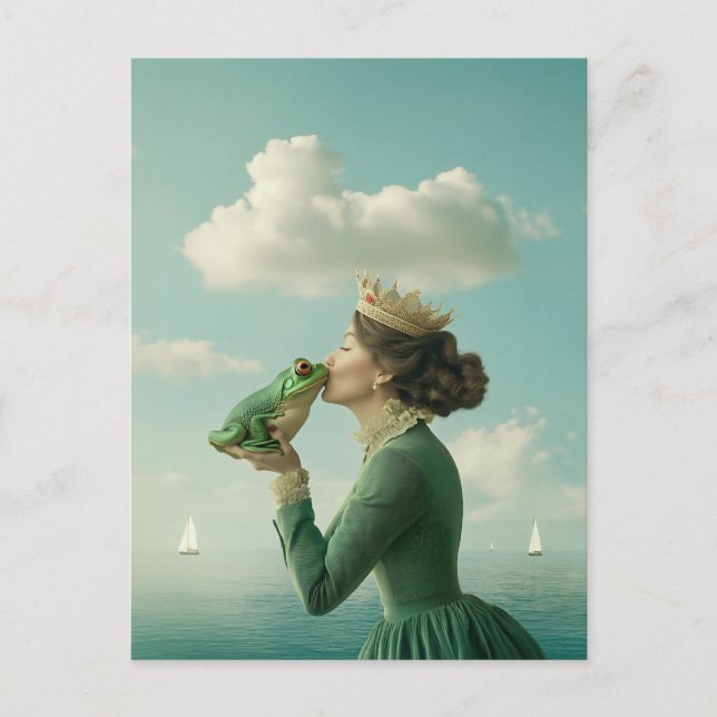 Kiss of the Frog Prince Holiday Postcard (Front)