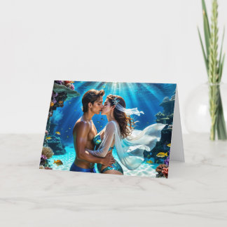 Kiss of the Undersea Lovers Holiday Card