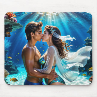 Kiss of the Undersea Lovers Mouse Mat