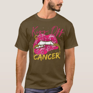 Kiss Off Cancer Sey Lip Pink Ribbon Breast Cancer T-Shirt