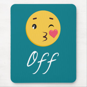 Kiss Off Emoji Funny Trendy Popular Cute Mouse Mat