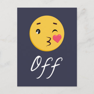 Kiss Off Emoji Funny Trendy Popular Cute Postcard