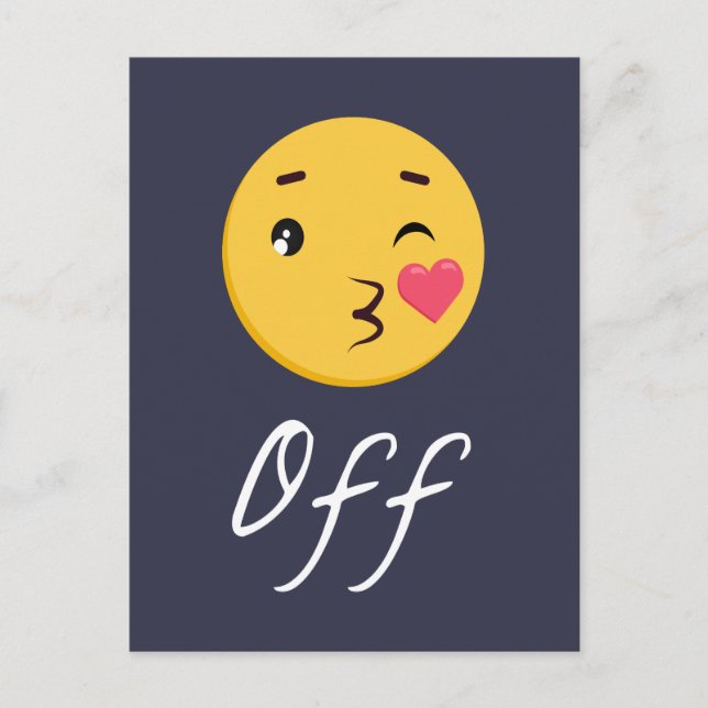 Kiss Off Emoji Funny Trendy Popular Cute Postcard (Front)