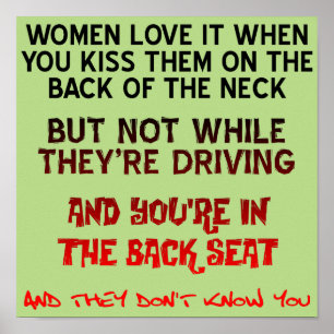 Kiss On The Neck Funny Poster Sign