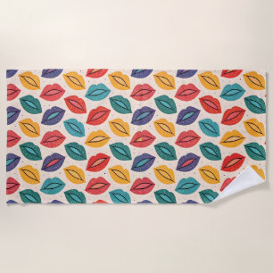 Kiss Pattern Beach Towel
