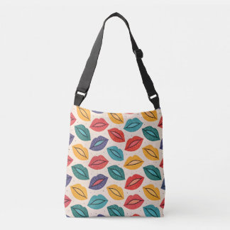 kiss pattern crossbody bag