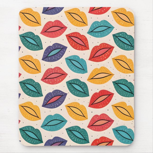 Kiss Pattern Mouse Mat (Front)
