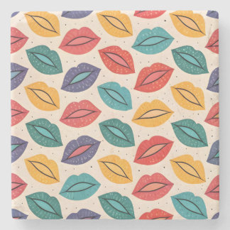 Kiss Pattern Stone Coaster