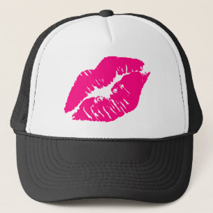 Kiss Pink Lips Trucker Hat