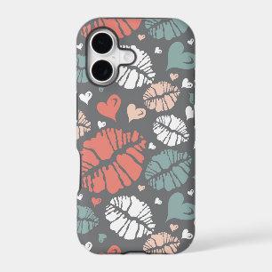 Kiss Print And Heart Pattern