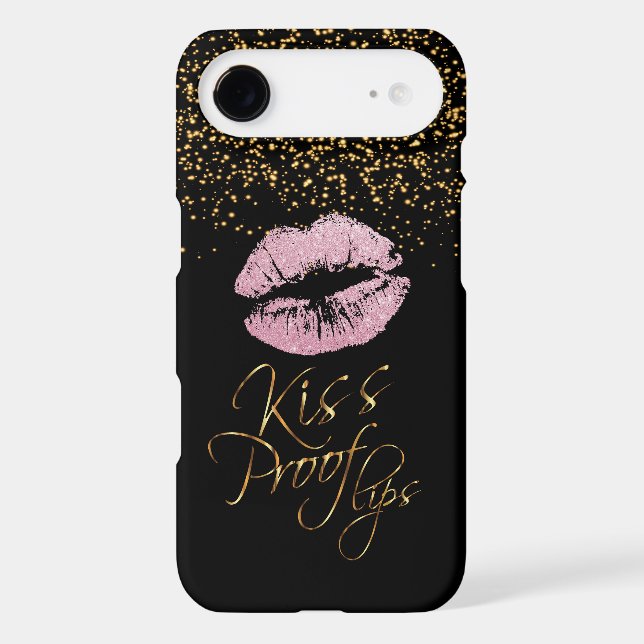 Kiss Proof with Gold Confetti & Pink Lips (Back)