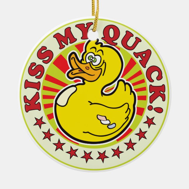 Kiss Quack R Ceramic Tree Decoration (Front)