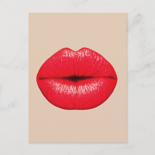 KISS RED LIPS MOUTH POSTCARD (Front)